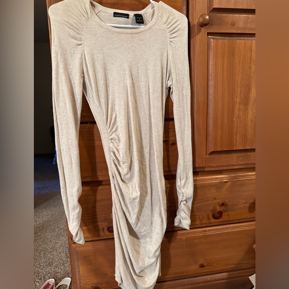 Moda International Cream Midi Dress